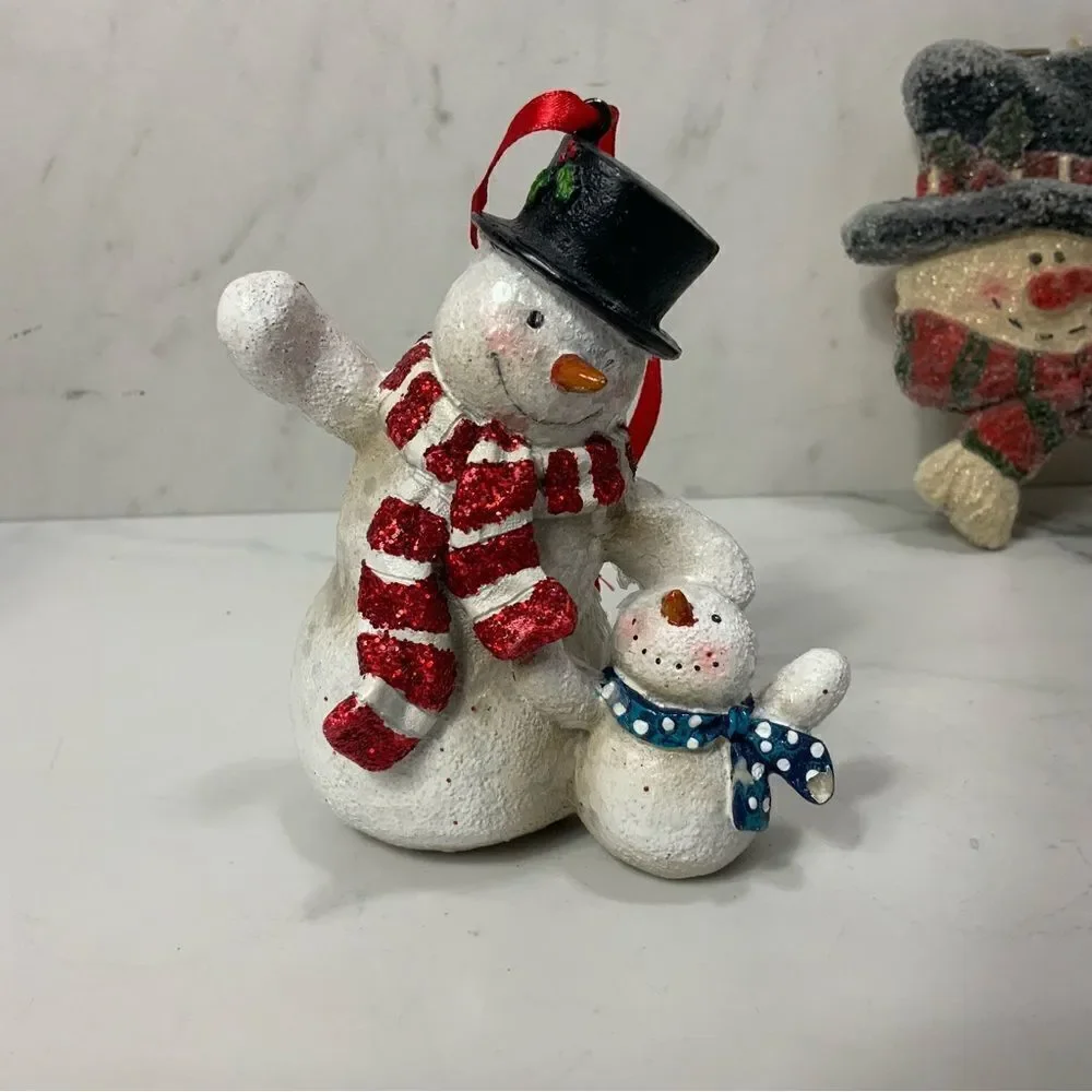 Lot of 4 Snowman Christmas Tree Ornaments